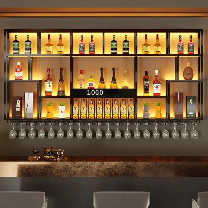 Modern Metal Luxury Wall Mounted Wine Rack