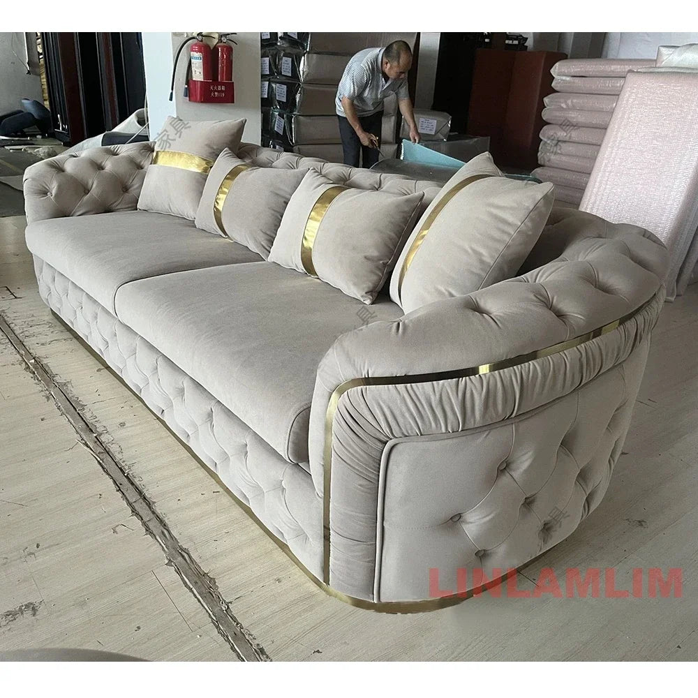 Luxury Chesterfield Sectional Sofa Set
