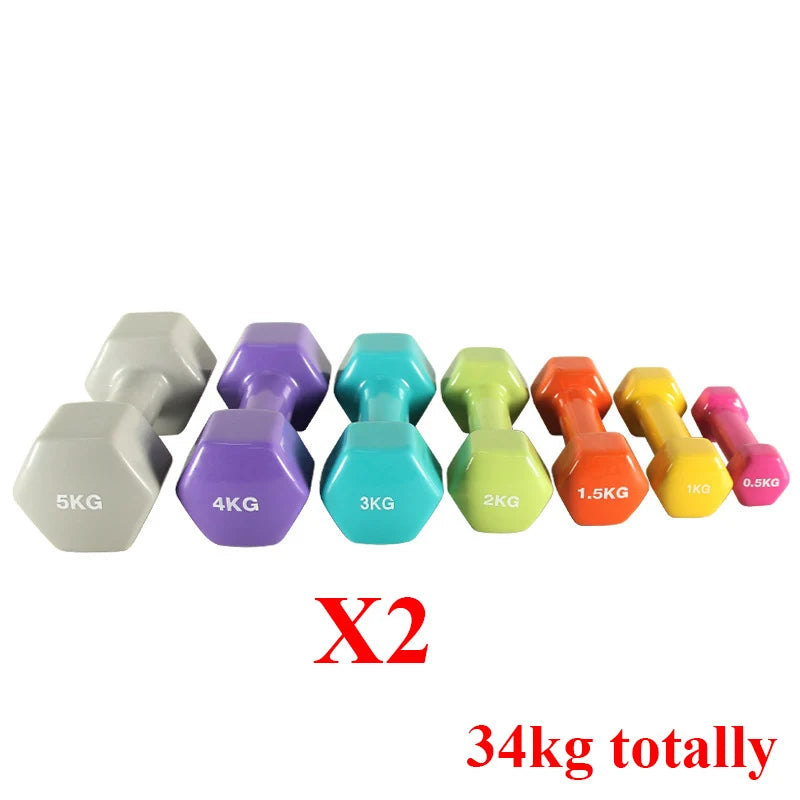 Hexagon Smooth Surface Built-In Iron Core Women's Fitness Dumbbell