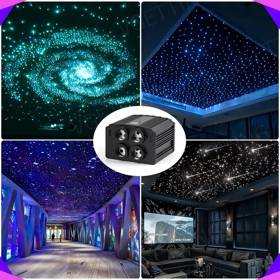 4 Port Twinkle Car Roof Star Light Fiber Optic
