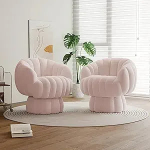 Mid Century Modern 360* Swivel Accent Chair Set of 2