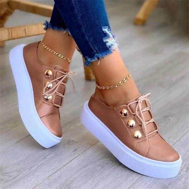 Womens Casual Fashion Spring Leather PU Sneakers