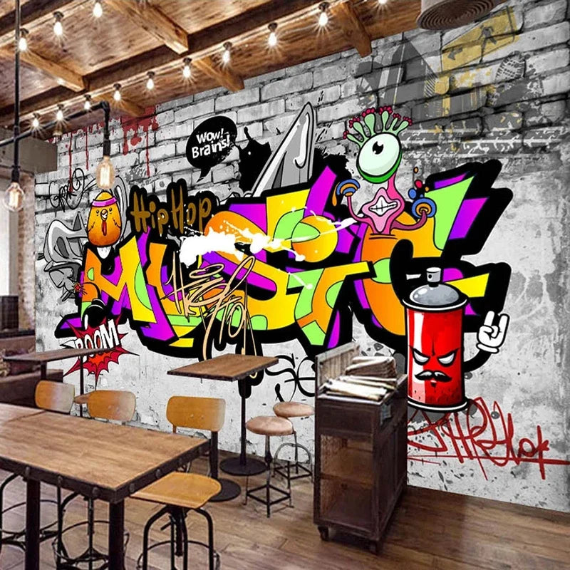 3D Poster Wallpaper Street Graffiti Art