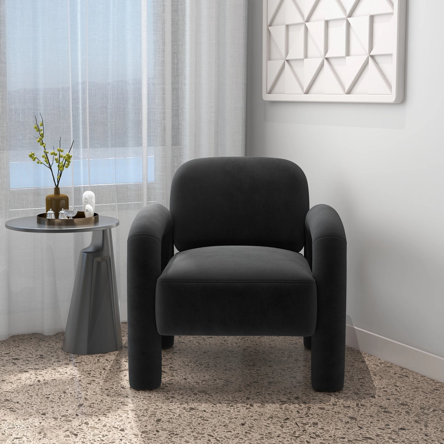 Mid-Century Modern Upholstered Accent Chair