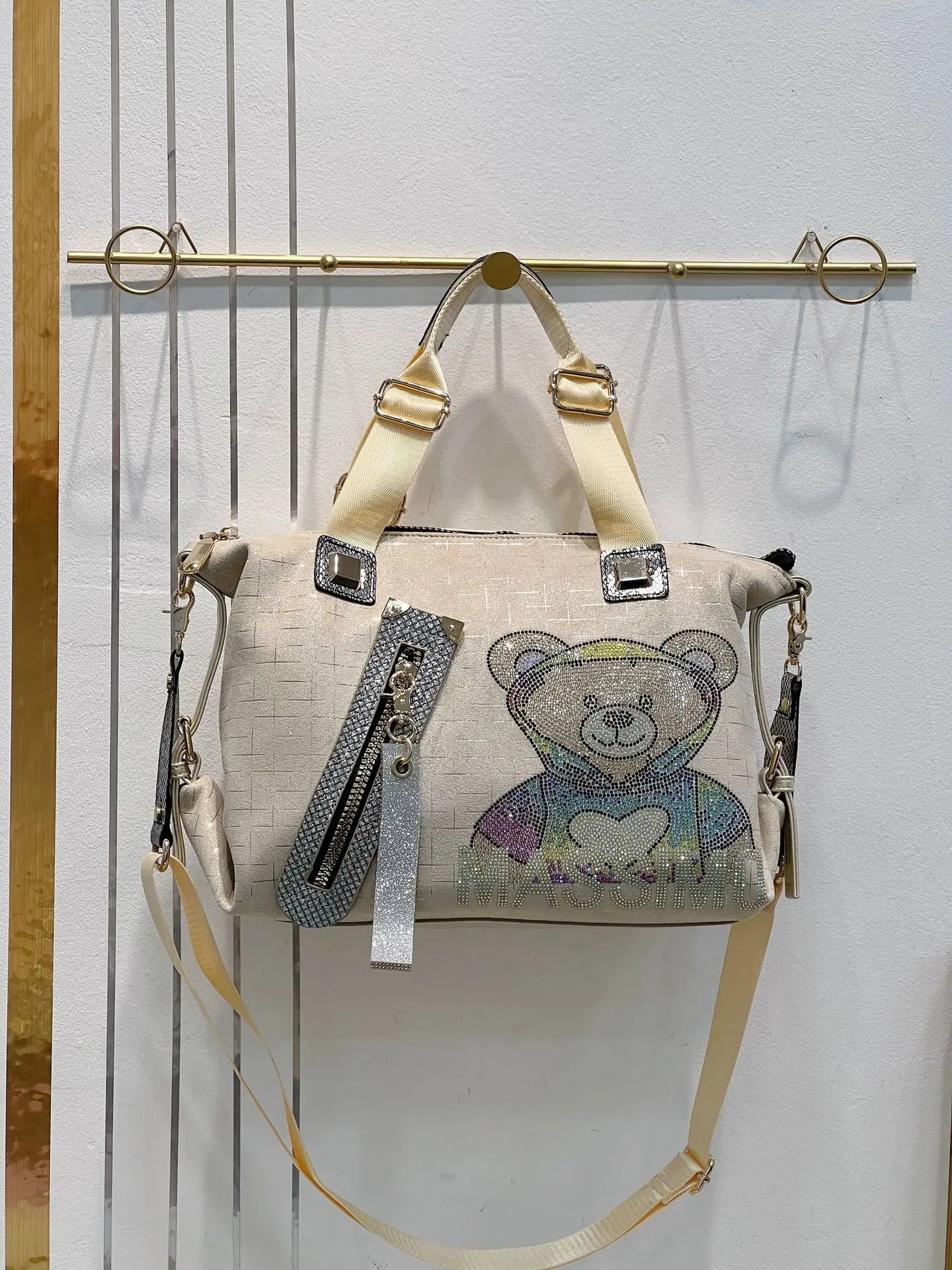 Womens High Capacity Cute Bear Shoulder Bag