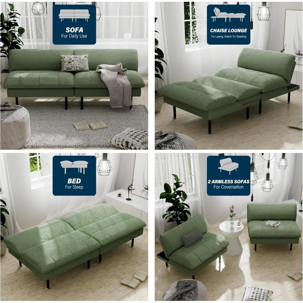 70" 4 in 1 Multi-Function Couch Sleeper with Adjustable Backrest