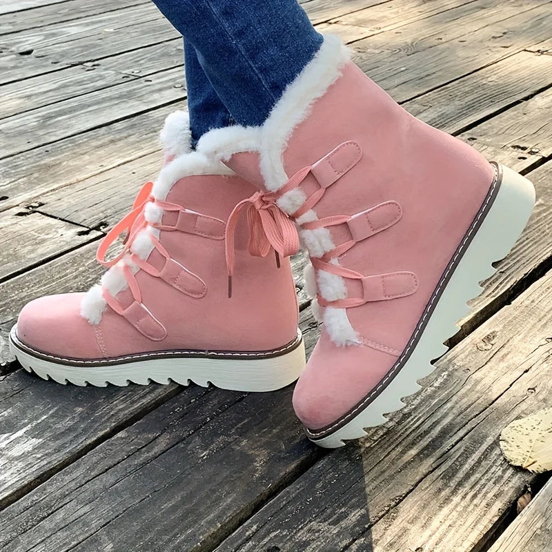 Women's Plush Lined Mid Calf Snow Boots