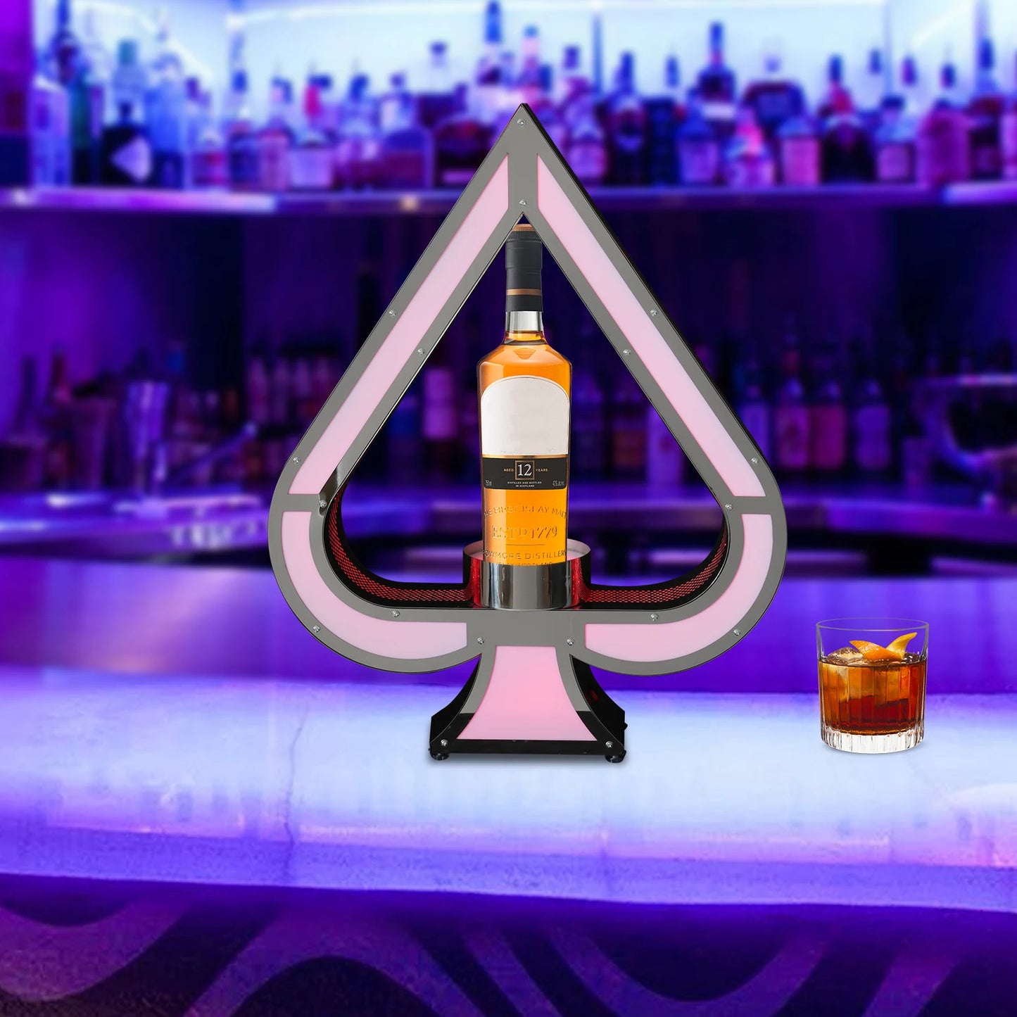 LED Lighted Liquor Bottle Display Shelf