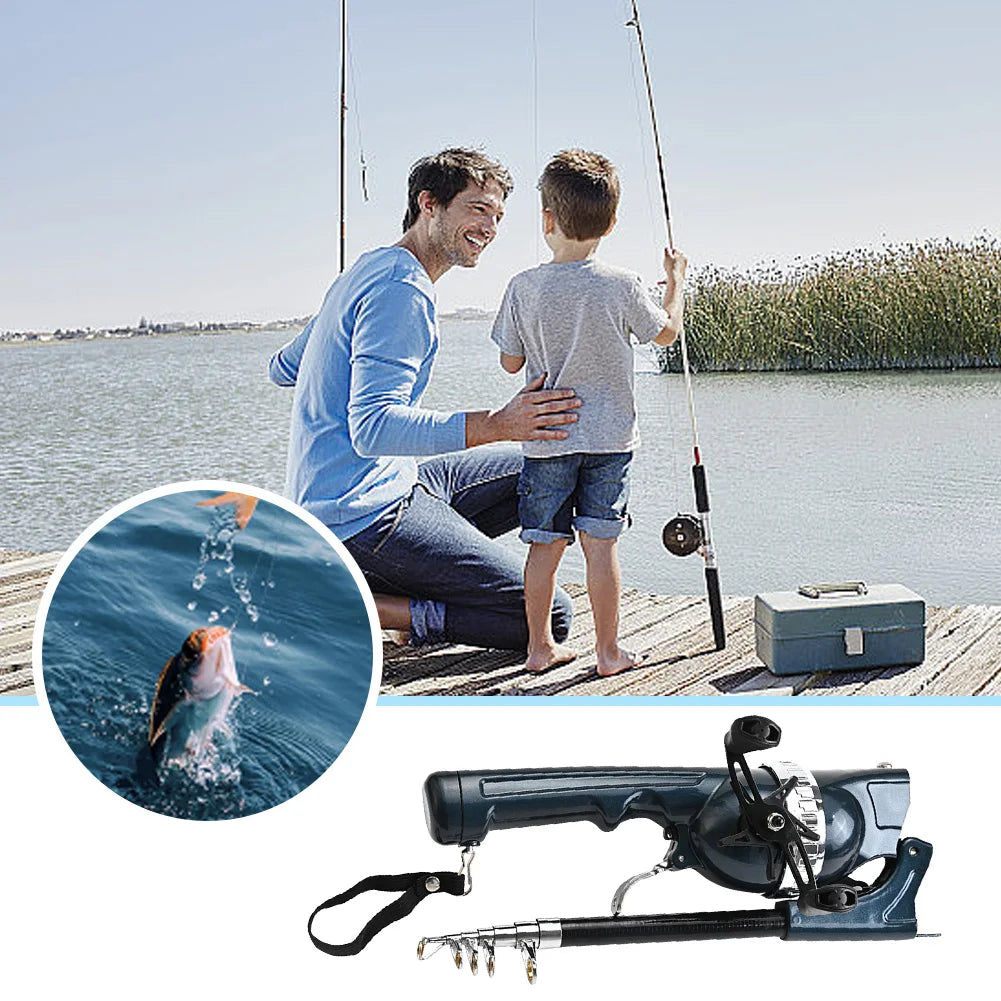 Folding Telescopic Fishing Pole with Reel Line Spinning Rod Carbon Fiber