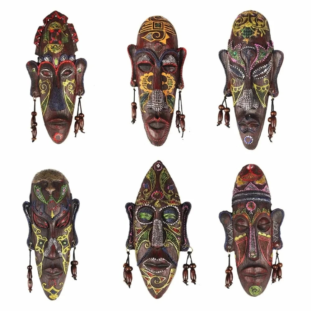 Zakka 3D Hand Painted Retro African Masks