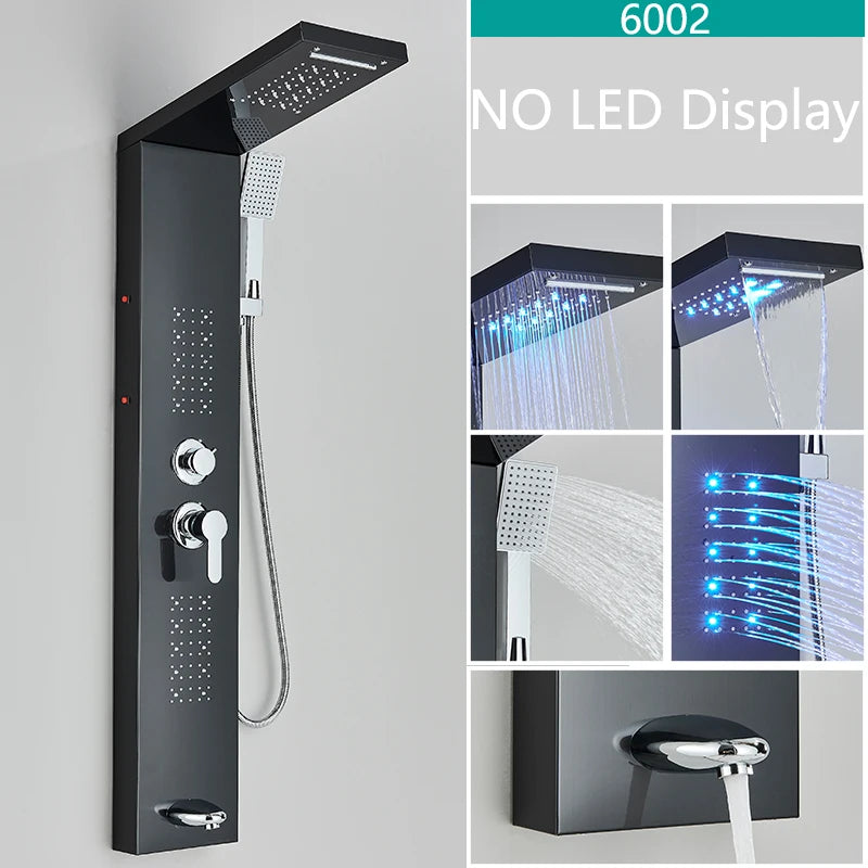 LED Shower Faucet SPA Massage Jet Shower Column System