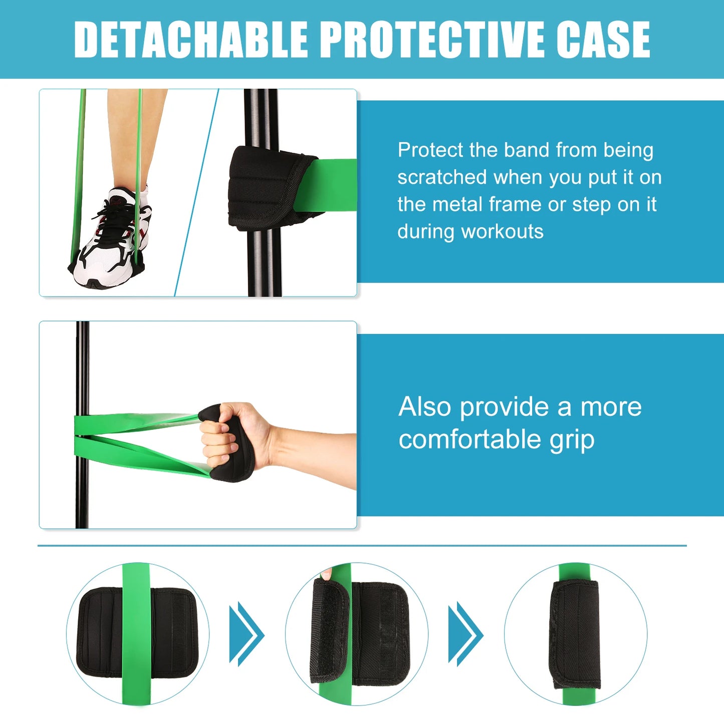 5 Packs Pull Up Assist Bands with Door Anchor and Handles