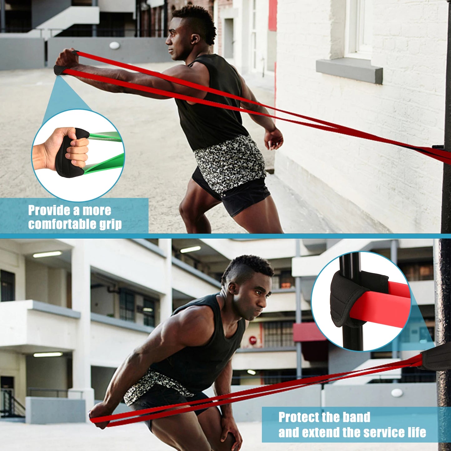 5 Packs Pull Up Assist Bands with Door Anchor and Handles