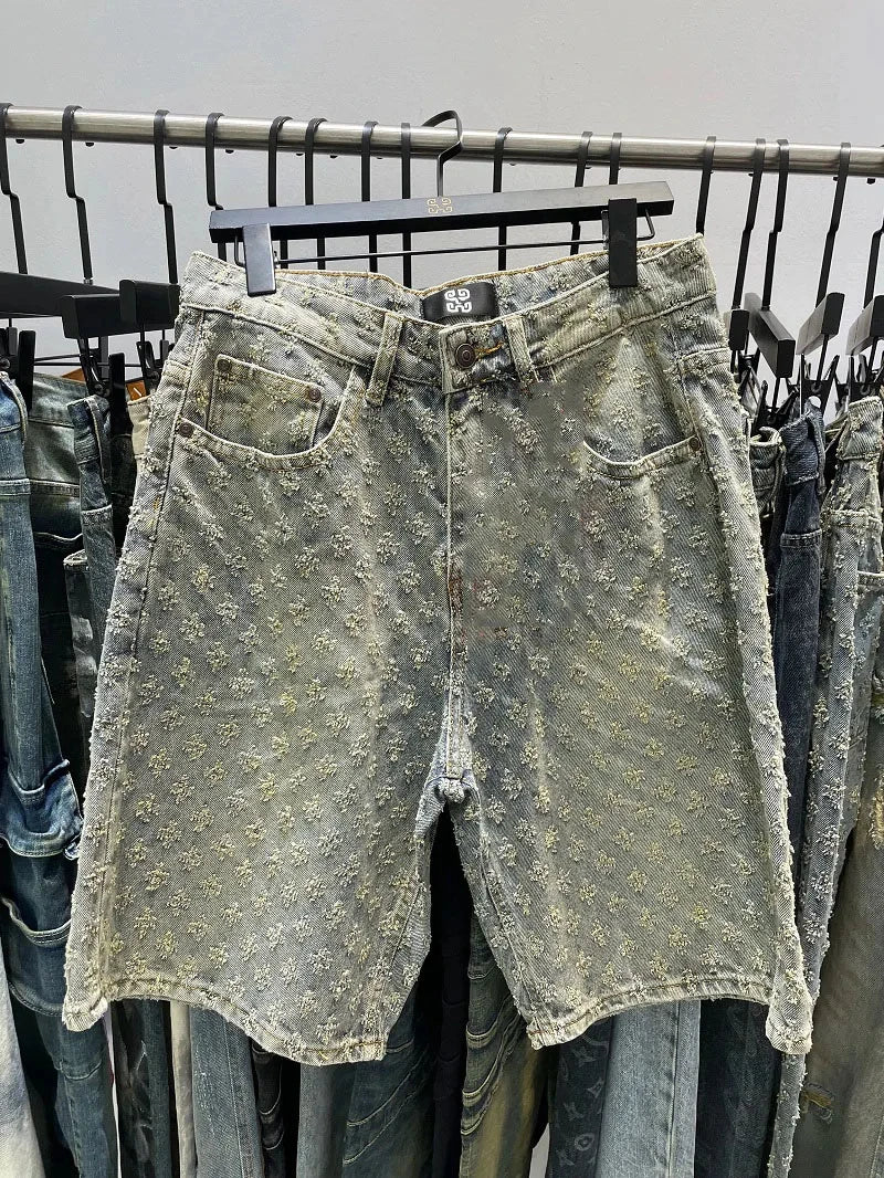 Distressed Mens Denim Shorts