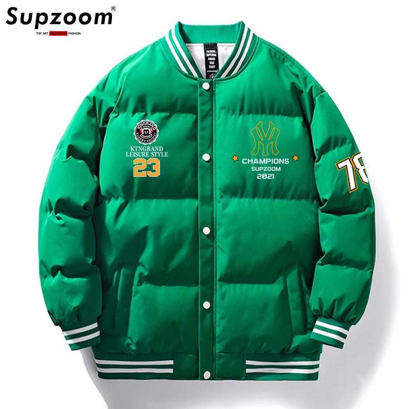 Parka Thick Quilted Patchwork Baseball Jacket