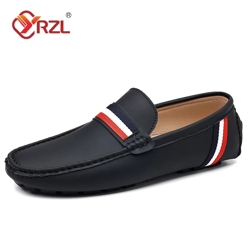 Mens Leather Casual Slip on Moccasins