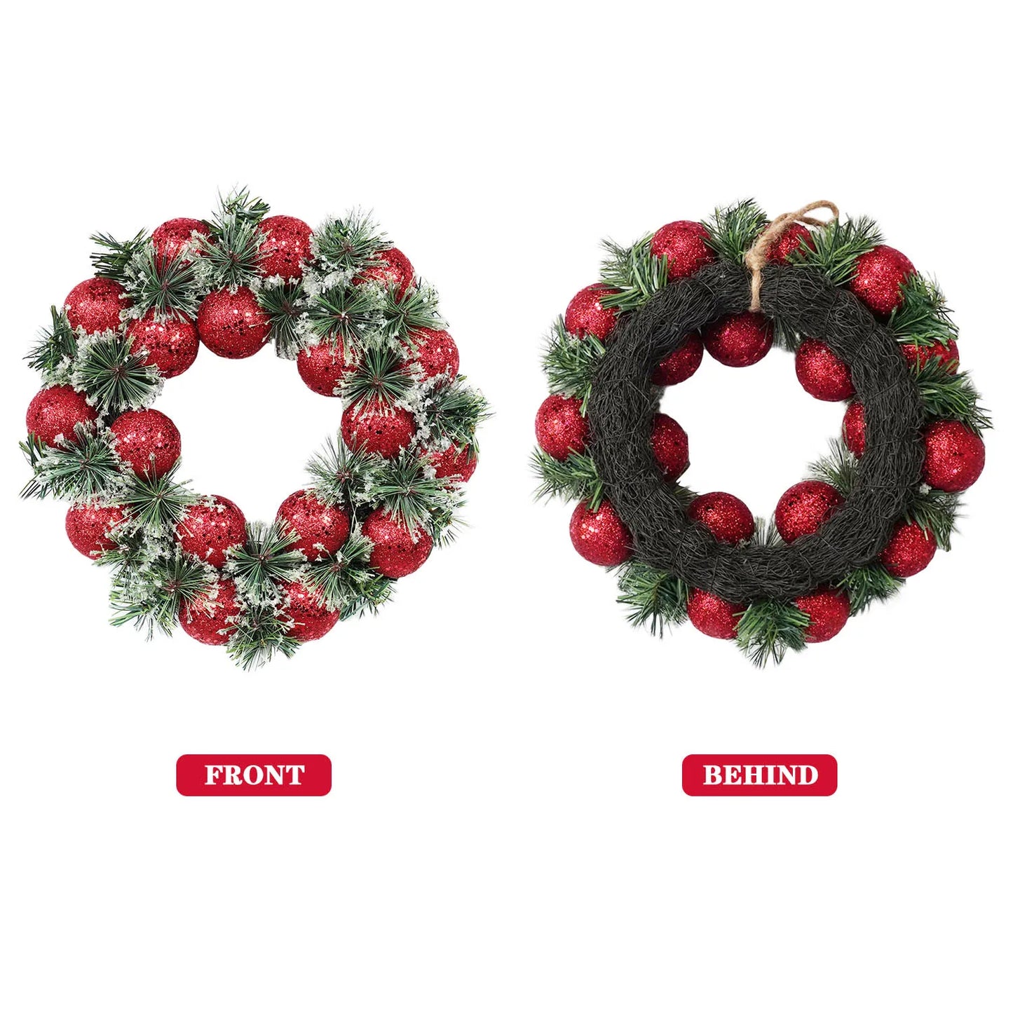 Red Christmas Wreath for Front Door