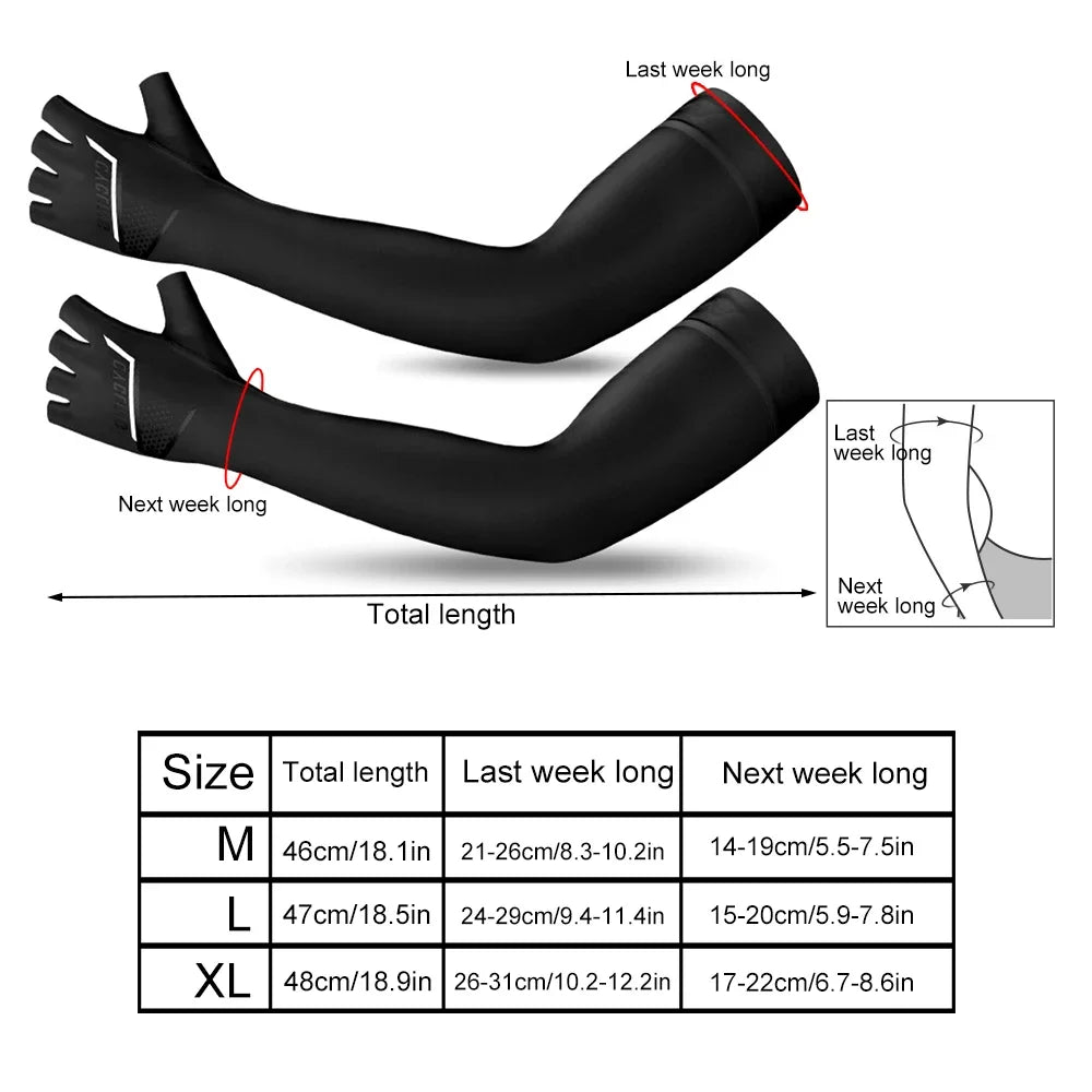 1Pair UV Sun Protection Arm Cover Cooling Sleeves
