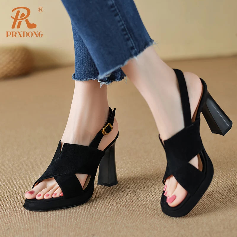 Women's Genuine Leather HIgh Heels Platform