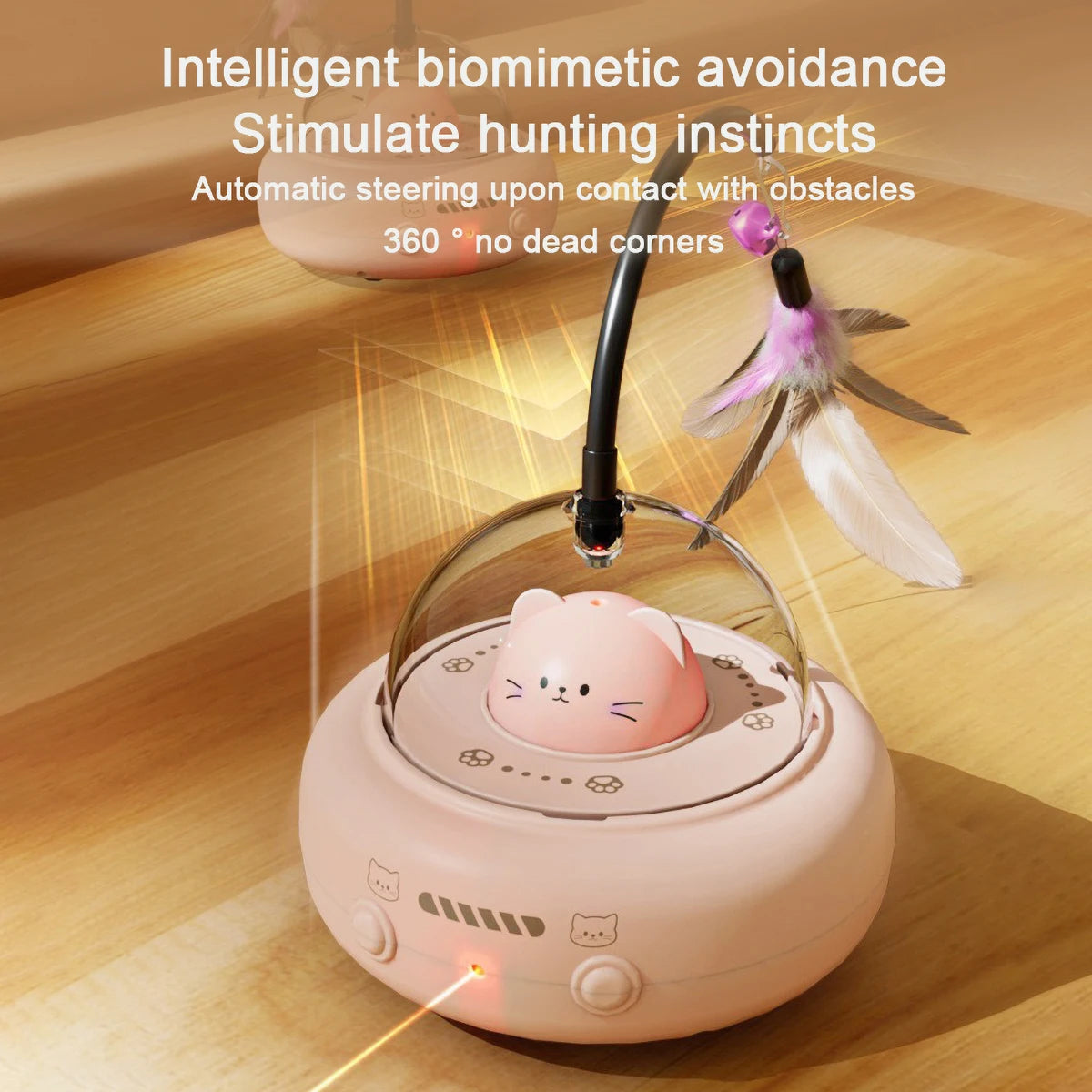 Intelligent Cat Toy Red Dot Laser with Obstacle Avoidance