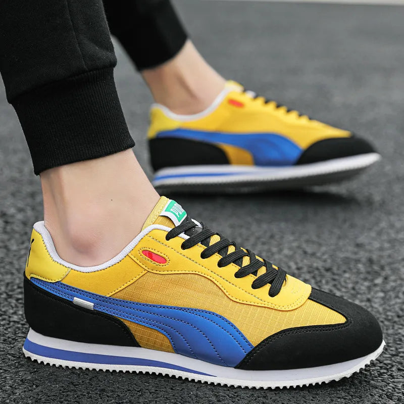 Retro Flat Yellow Men's Casual Sport Shoes
