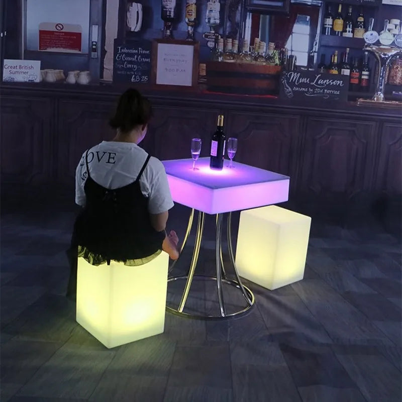 LED Rechargeable RGB Bar Stools 16 Colors