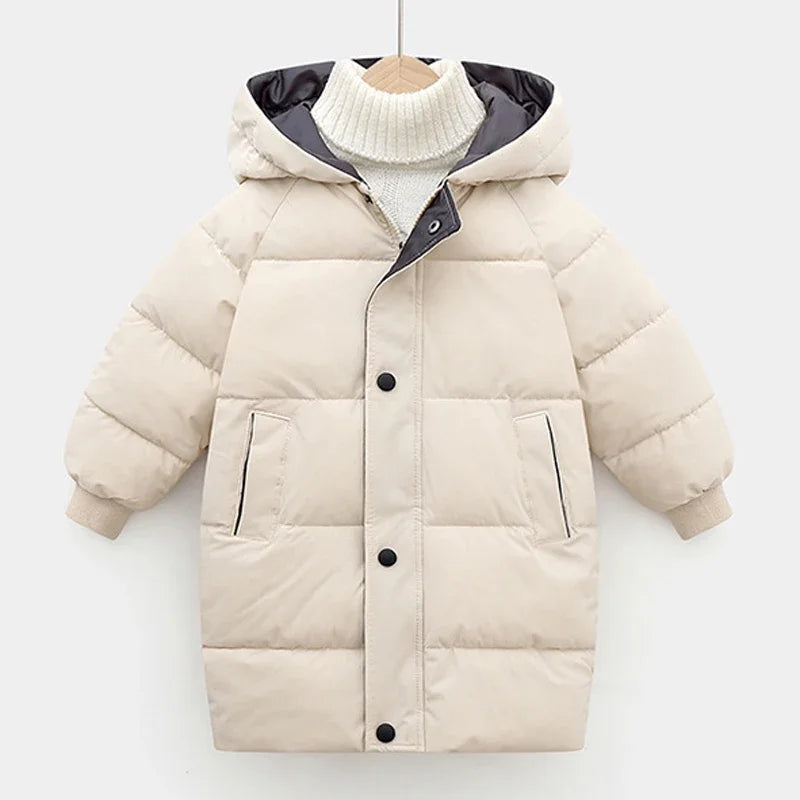 Winter Kids Padded Thick Collar Hooded Outerwear