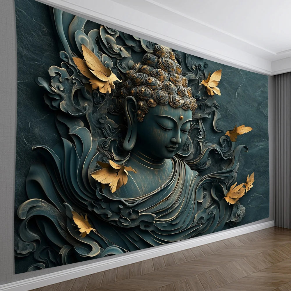 3D Buddha Wall Art Tapestry