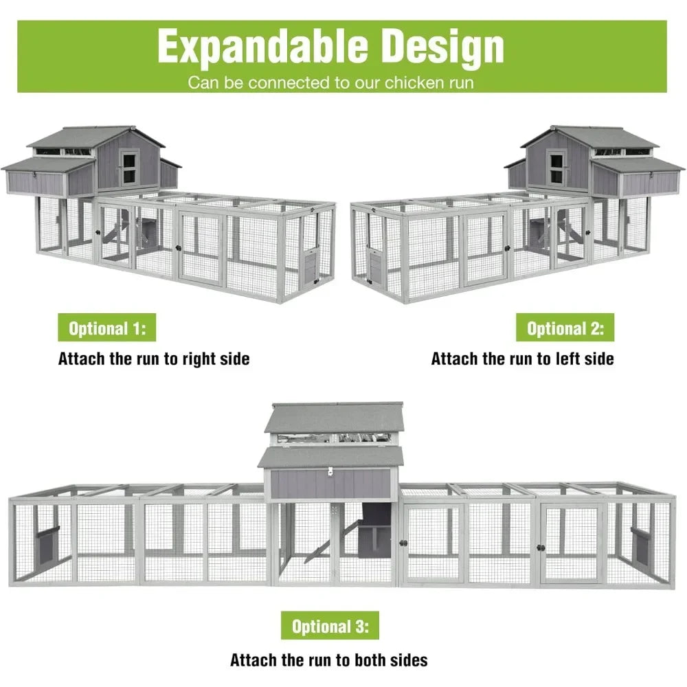 Foldable Chicken Coop for 4-6 Chickens with Four Nesting Boxes