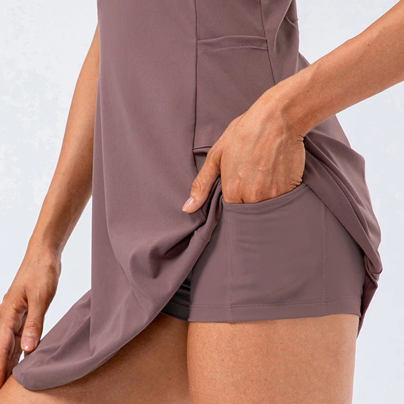 Tennis Dress Women With Separate Shorts Sleeveless