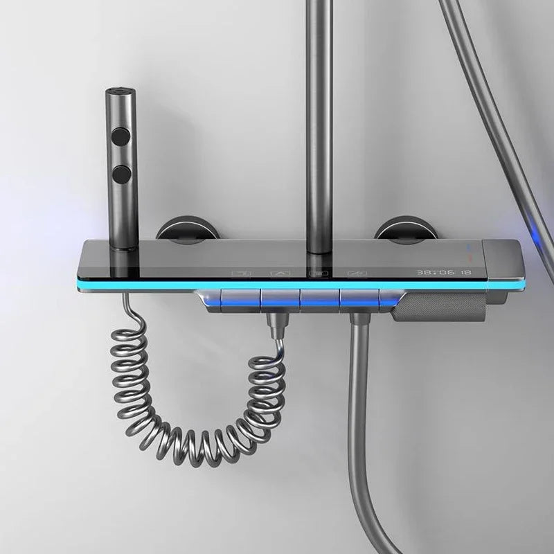 LED Digital Ambient Light Bathtub Wall Mounted Shower System