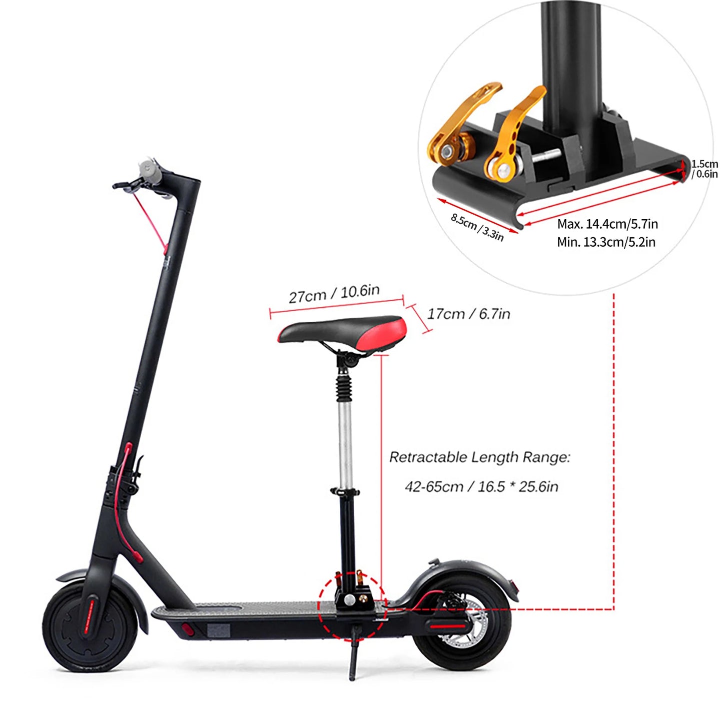 Electric Scooter Seat Folding Adjustable Height