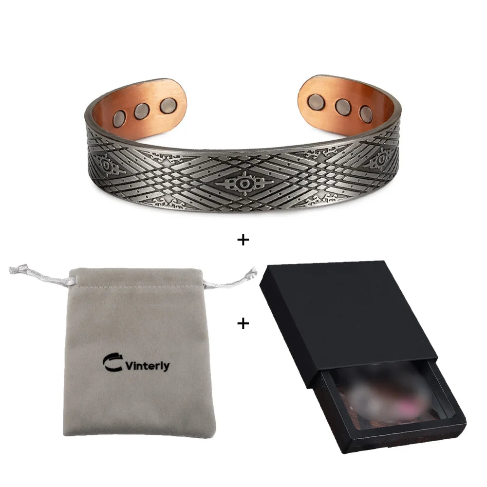Solid Copper Magnetic Therapy 15mm Adjustable Arthritis Relief