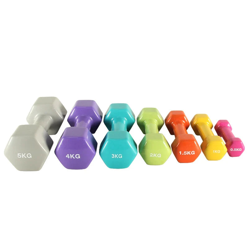 Hexagon Smooth Surface Built-In Iron Core Women's Fitness Dumbbell