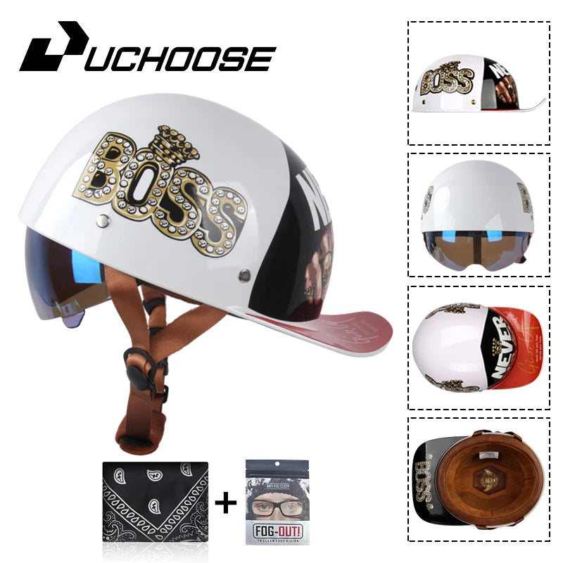 DS Baseball Cap Retro Helmet Vintage Open Face