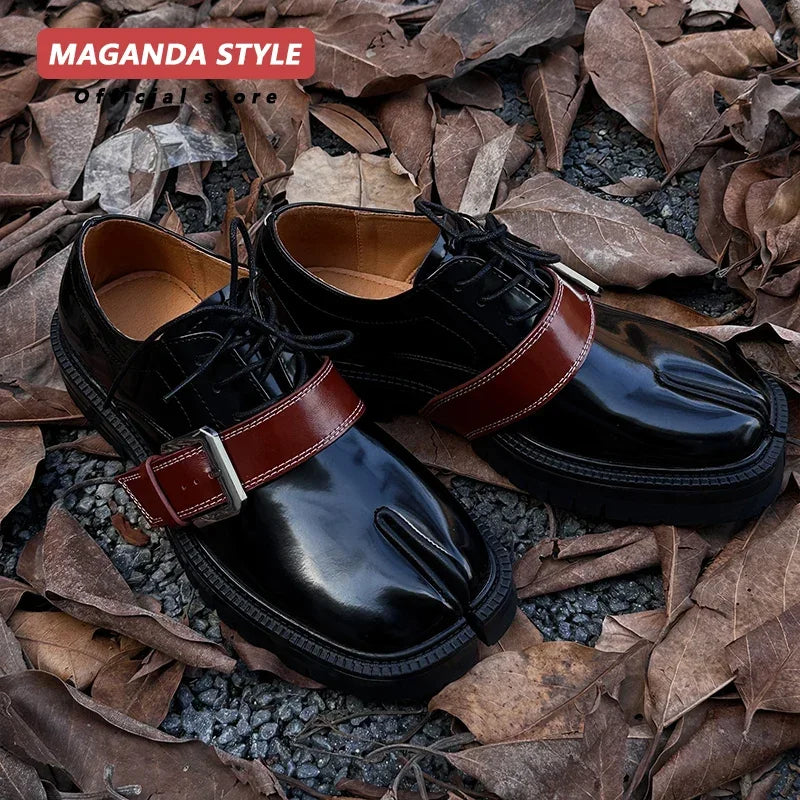 British Style Leather Split Toe Shoes