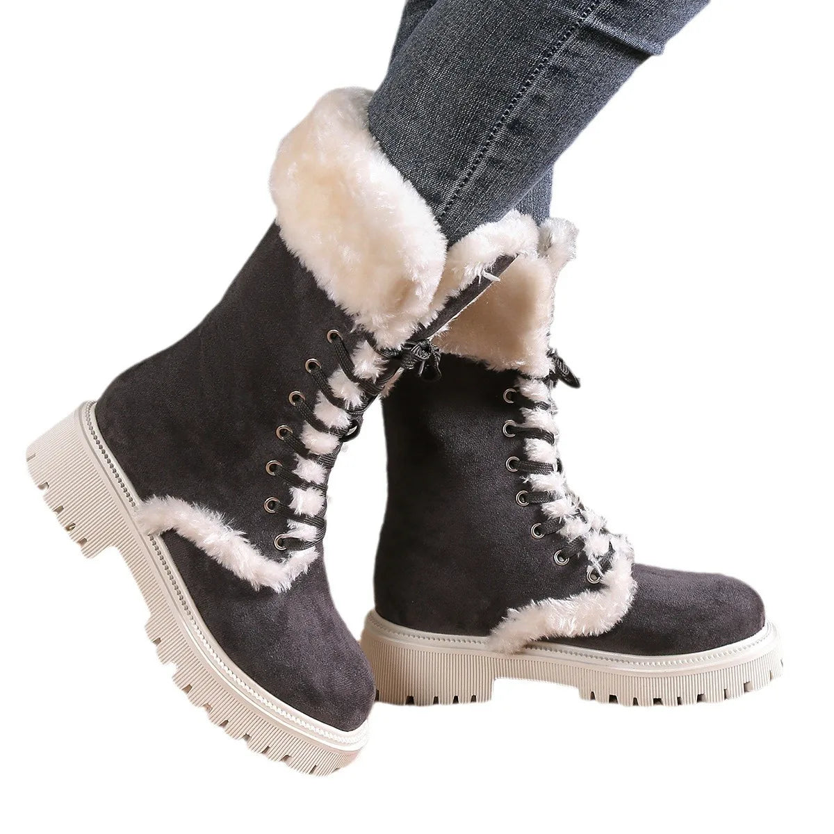 Womens Cozy Fleece Lined Snow Boots Insulated