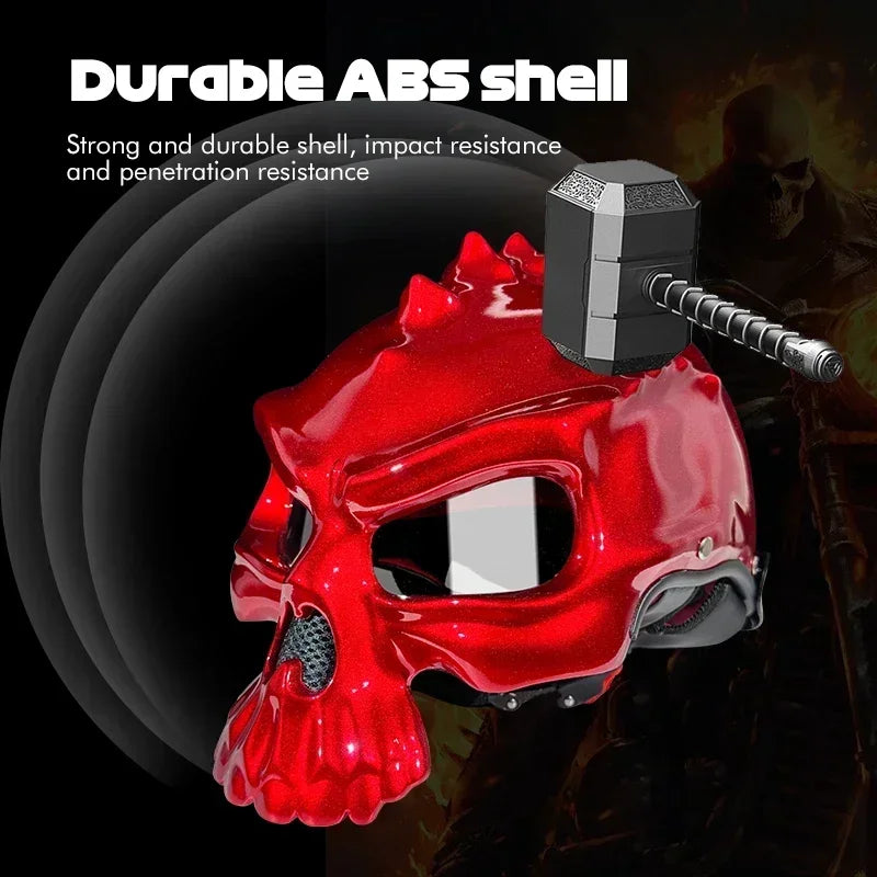Retro Skull Half Face Motorcycle Helmet – ECE/DOT Approved
