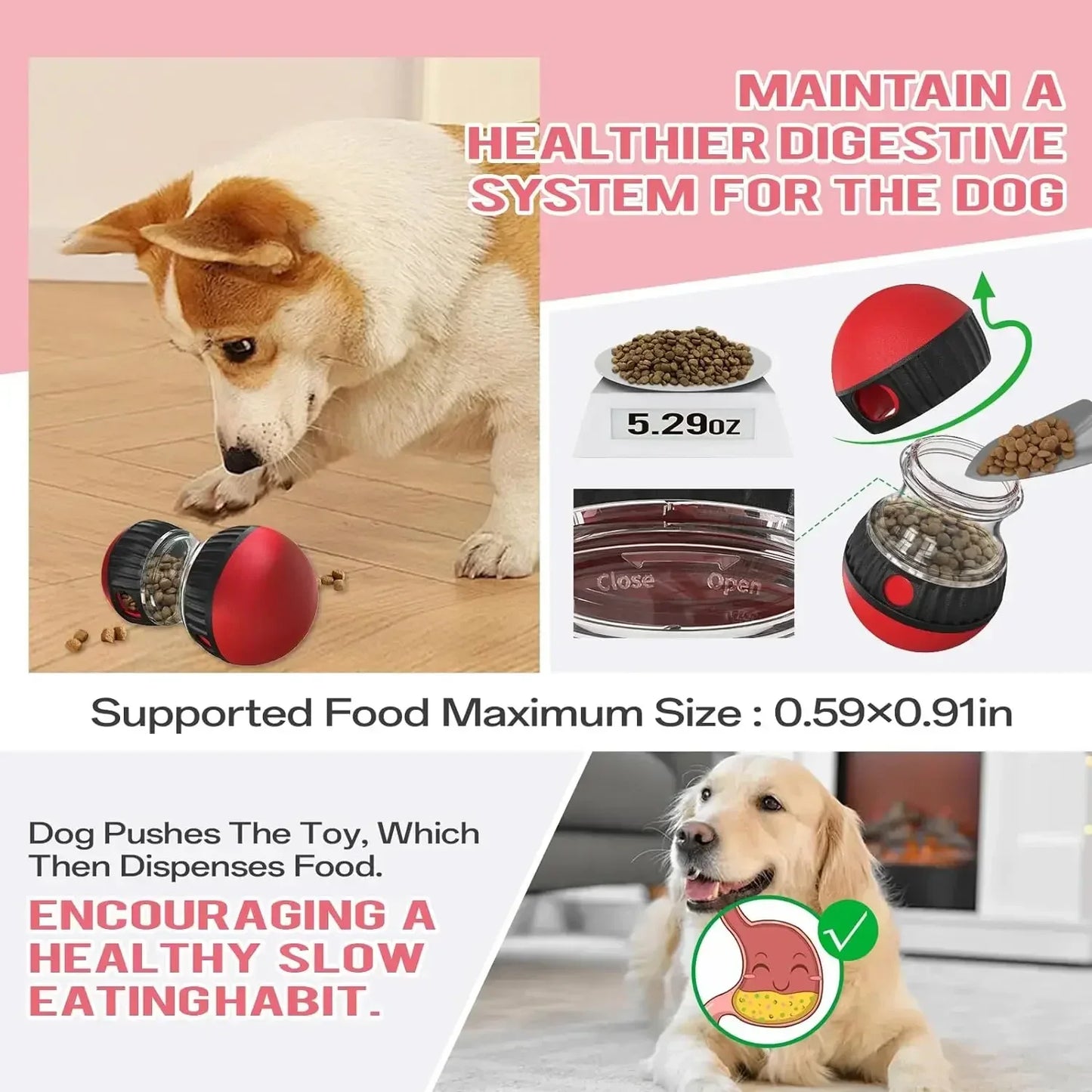 Interactive Dog Rolling Ball & Treat Dispenser