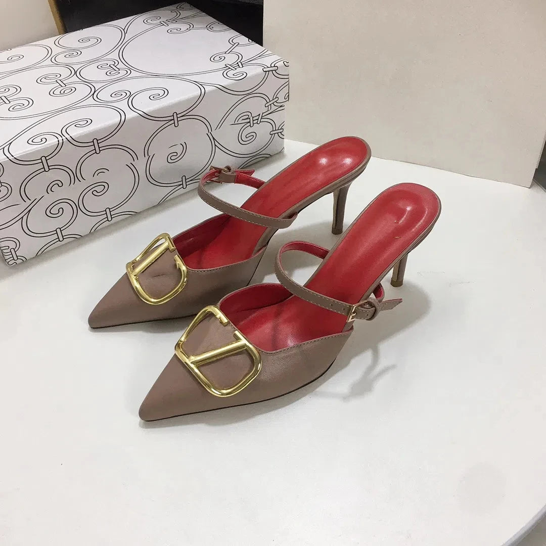 Patent Leather Single Strap Pointed Toe Heels