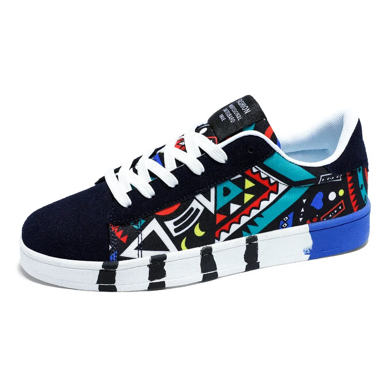 Fashion Graffiti Sneakers Mens Skateboard Shoes