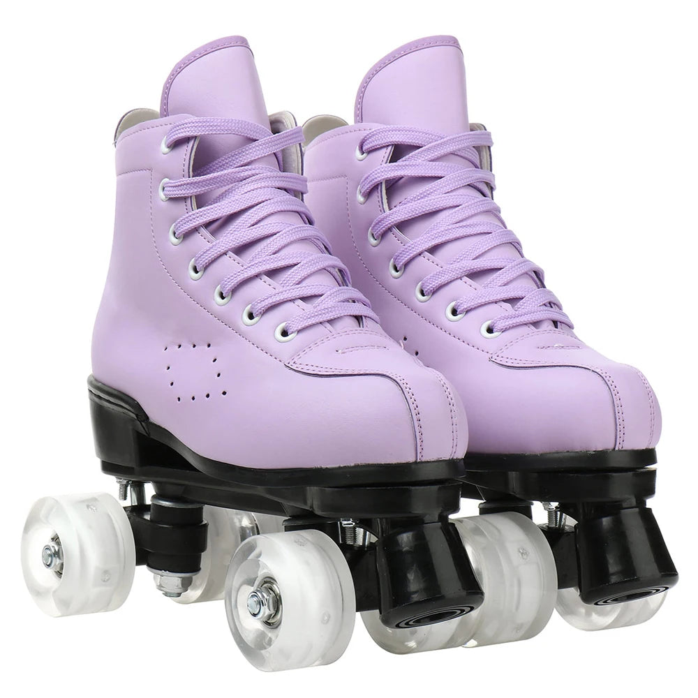 Outdoor PU Leather Roller Skates Breathable