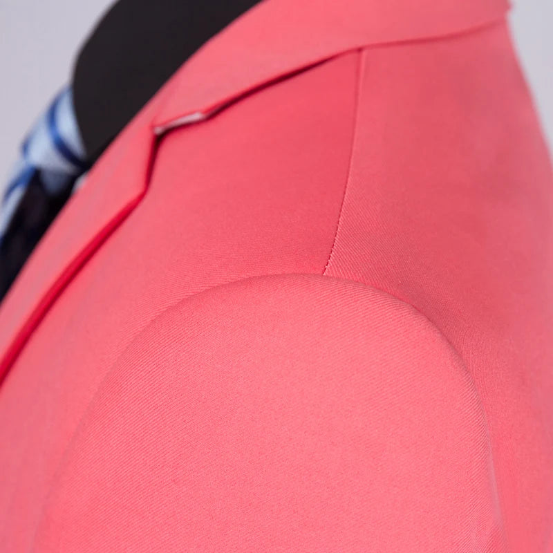 ( Jackets + Pants ) Solid Color Men's Business Suit