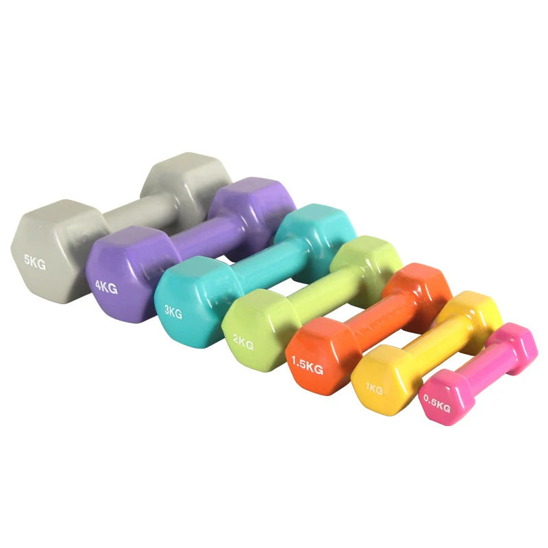 Hexagon Smooth Surface Built-In Iron Core Women's Fitness Dumbbell