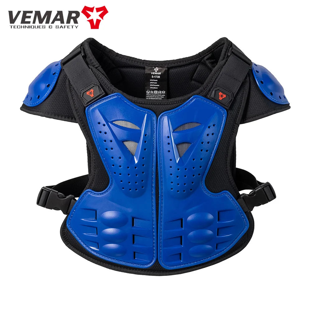 Motorcycle Armored Vest, Knee, & Elbow Pads Set for Children