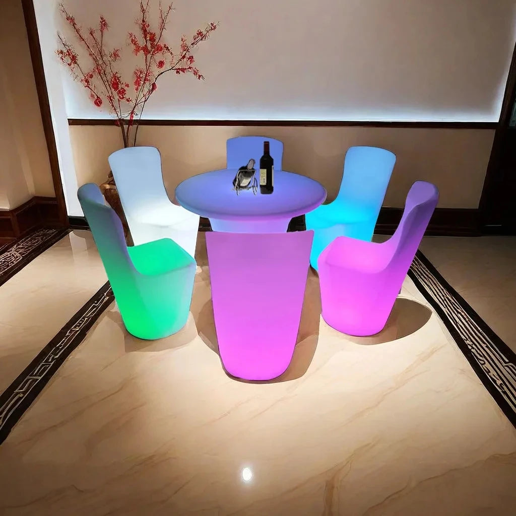 LED Illuminated Round Cocktail Table