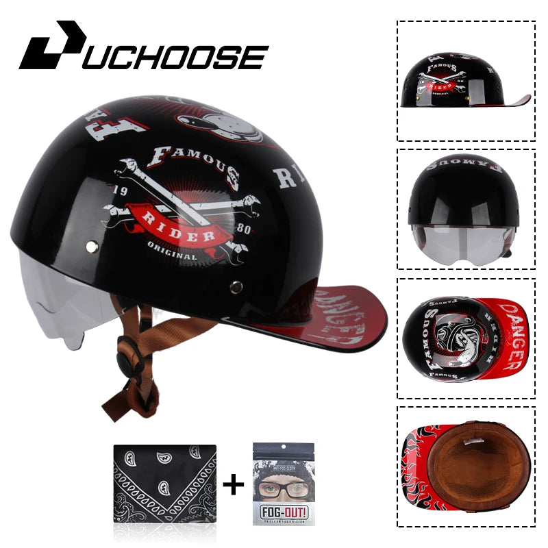 DS Baseball Cap Retro Helmet Vintage Open Face