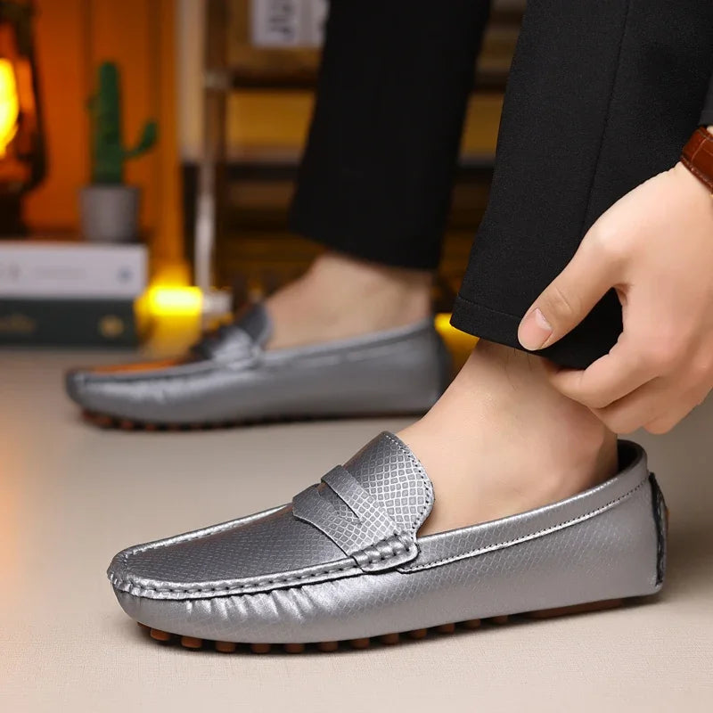 Leather Casual Soft Slip-On Moccasins