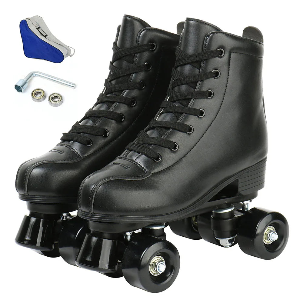 PU Leather Wheels Flash Roller Skates