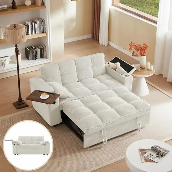 65'' Convertible Sleeper Sofa Bed with Adjustable Backrest